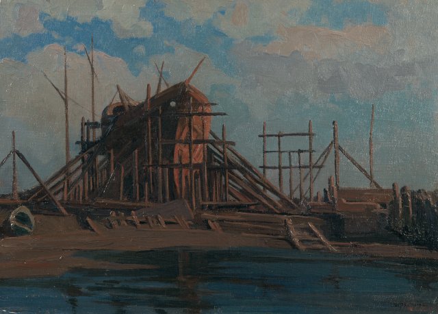 1920 - Barca in costruzione a Forte dei Marmi